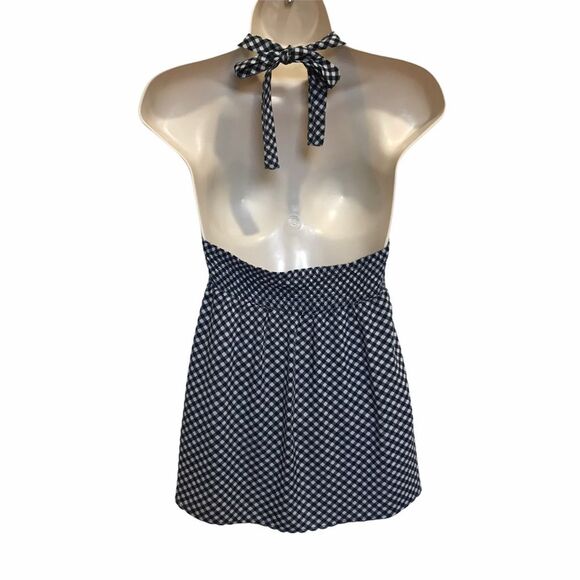 Kirra Black White Checkered Halter Top Summer Sz M - Picture 3 of 12